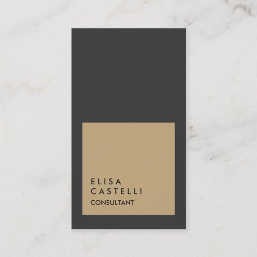 Carte De Visite Consultant simple gris gris beige tendance (Devant)