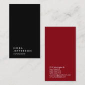 Carte De Visite Consultant simple Noir Rouge tendance (Devant / Derrière)