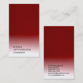 Carte De Visite Consultant simple, vertical rouge tendance (Devant / Derrière)