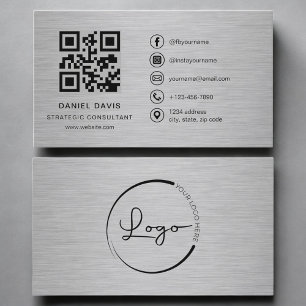 Carte De Visite Consultant Stratégique Code QR Métal