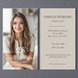 Carte de visite Consultant Taupe Beige Professionn