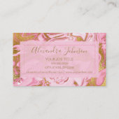 Carte De Visite Consultant tendance en marbre rose et or (Dos)