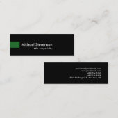 Carte de visite consultant unique Black Green Skin (Devant / Derrière)