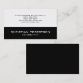 Carte de visite consultant unique en noir blanc (Devant / Derrière)