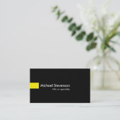 Carte De Visite Consultant unique Jaune Noir Moderne (Debout devant)
