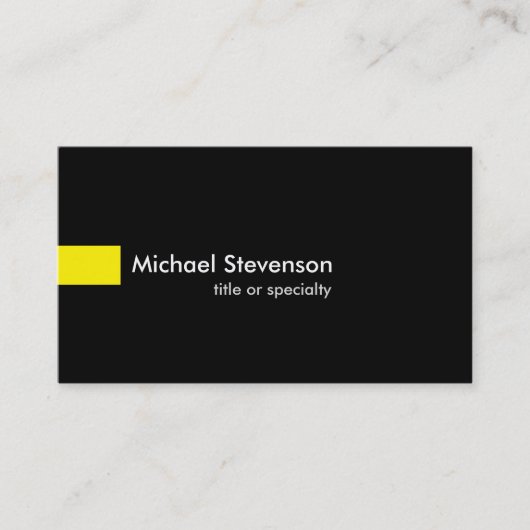 Carte De Visite Consultant unique Jaune Noir Moderne (Devant)