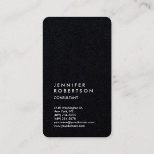 Carte De Visite Consultant Vertical Premium Black Trendy