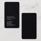 Carte De Visite Consultant Vertical Premium Black Trendy (Devant / Derrière)