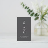 Carte De Visite Consultant Vertical Professionnel Gris Moderne (Debout devant)