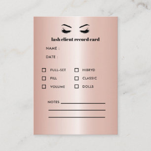 Carte De Visite Consultation des clients d'extension Gold Eyelash 