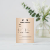 Carte De Visite Consultation du client Gold Eyelash Extension (Debout devant)