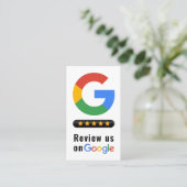 Carte De Visite Consultez le code QR de l'avis Google Évaluations (Debout devant)
