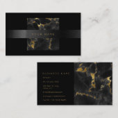 Carte De Visite Consulting Black Gold Abstrait Marble Vip (Devant / Derrière)