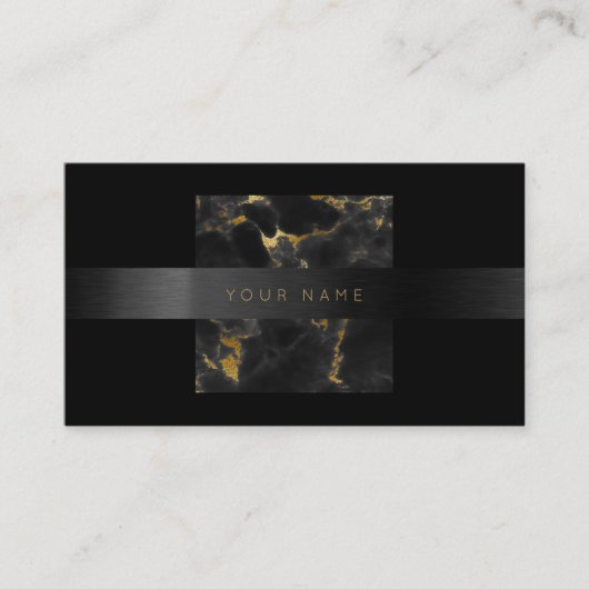 Carte De Visite Consulting Black Gold Abstrait Marble Vip (Devant)
