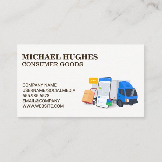 Carte De Visite Consumer Truck Deliveries | Driver (Devant)