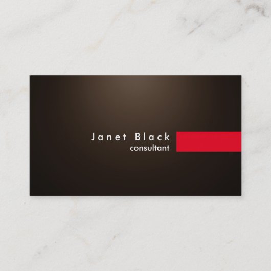 Carte De Visite Consutant moderne professionnel Sepia Red Stripe (Devant)