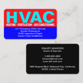 Carte De Visite Contact & Adresse & Services - HVAC professionnel (Devant / Derrière)