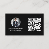 Carte De Visite Contact graphique minimaliste noir tendance (Devant)