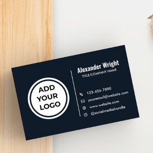 Carte de visite Contact Logo Bleu Navy Moderne