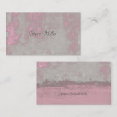 Carte De Visite Contact Me artistique design rose gris Nr42 (Devant / Derrière)