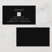 Carte De Visite Contact noir professionnel moderne de logo (Devant / Derrière)