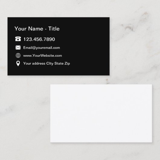 Carte De Visite Contact professionnel (Devant / Derrière)