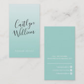 Carte De Visite CONTACTEZ moderne chic joli vert menthe vert noir (Devant / Derrière)