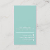 Carte De Visite CONTACTEZ moderne chic joli vert menthe vert noir (Dos)