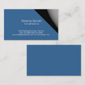 Carte de visite contemporain bleu gris clair (Devant / Derrière)