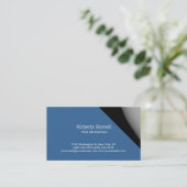 Carte de visite contemporain bleu gris clair (Debout devant)