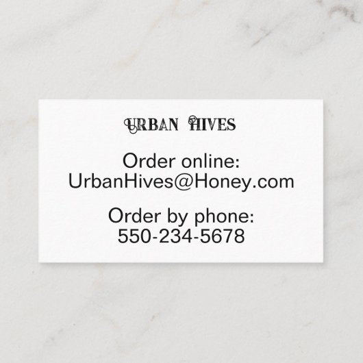 Carte De Visite Contemporain Contemporary Driving Honey Beekeeper (Dos)