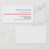 Carte de visite contemporain de la ligne rouge noi (Devant / Derrière)