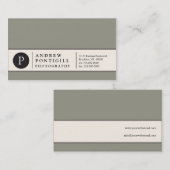 Carte de visite contemporain de monogramme (Devant / Derrière)