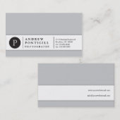 Carte de visite contemporain de monogramme (Devant / Derrière)