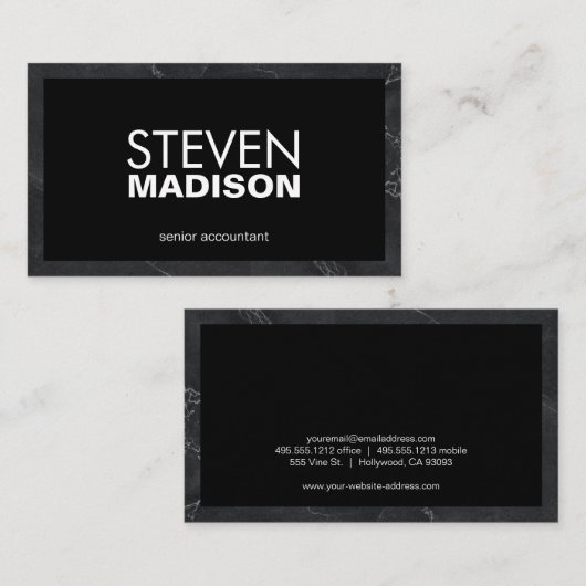 Carte De Visite Contemporain | Découpe en marbre (Devant / Derrière)