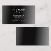 Carte De Visite Contemporain Design clair gris noir (Devant / Derrière)