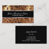 Carte De Visite Contemporain en bois moderne de design d'intérieur (Devant / Derrière)