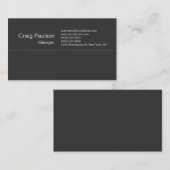 Carte de visite contemporain gris foncé attrayant (Devant / Derrière)