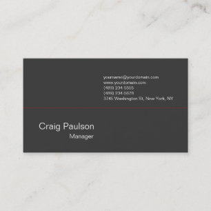 Carte de visite contemporain gris foncé rouge char