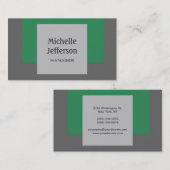 Carte de visite contemporain Sea Green Grey (Devant / Derrière)