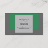 Carte de visite contemporain Sea Green Grey (Dos)