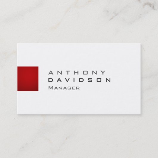 Carte de visite contemporain tendance gris-rouge (Devant)