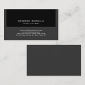 Carte de visite contemporain tendance noir gris (Devant / Derrière)