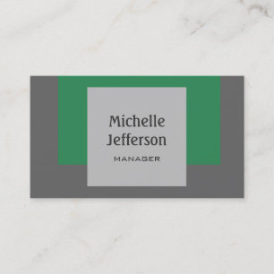 Carte de visite contemporaine gris vert de mer