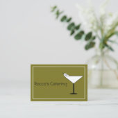 Carte De Visite Contemporary Martini Glass Bartender Business Card (Debout devant)