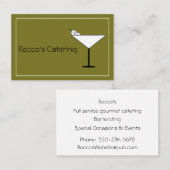 Carte De Visite Contemporary Martini Glass Bartender Business Card (Devant / Derrière)