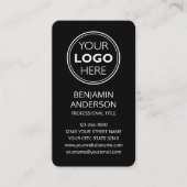 Carte De Visite Contemporary Social Media Logo QR Code Black (Devant)