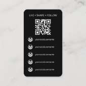 Carte De Visite Contemporary Social Media Logo QR Code Black (Dos)