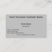 Carte De Visite Contenants / Camionnage (Dos)