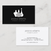 Carte De Visite Contenants de beauté décorative Cosmetologue Noir (Devant / Derrière)